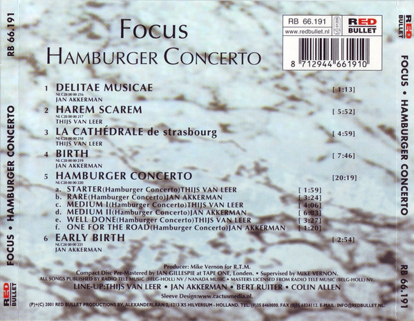 Focus - Hamburger Concerto | Red Bullet (RB 66.191) - 2