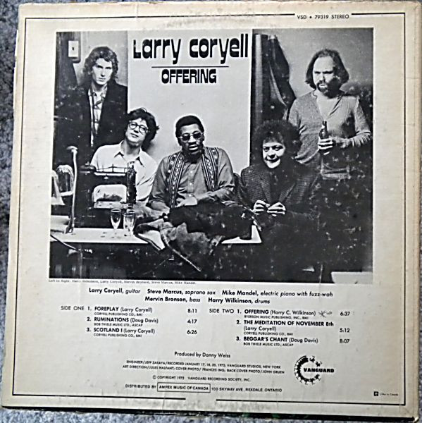Larry Coryell - Offering | Vanguard (VSD 79319) - 2