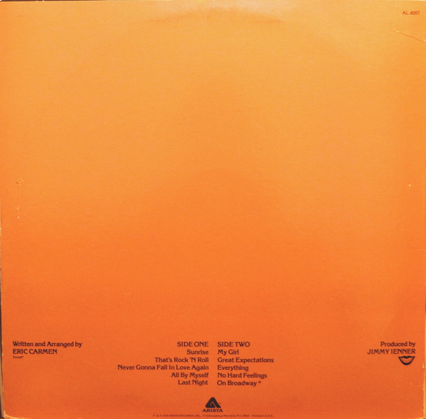 Eric Carmen - Eric Carmen | Arista (AL 4057) - 2