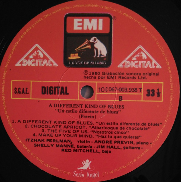 Itzhak Perlman · André Previn · Shelly Manne · Jim Hall · Red Mitchell - A Different Kind Of Blues | La Voz De Su Amo (10C 067-03 938 T) - 4 Itzhak Perlman · André Previn · Shelly Manne · Jim Hall · Red Mitchell - A Different Kind Of Blues | La Voz De Su Amo (10C 067-03 938 T) - 4