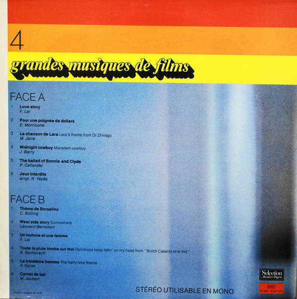 Franck Pourcel - Pleins Feux Sur Franck Pourcel 4 (Grandes Musiques De Films) | Reader's Digest (40 SM 4) - 3