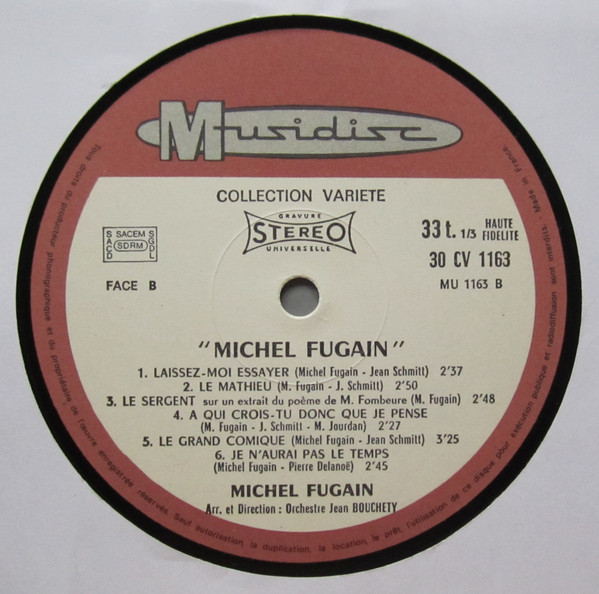 Michel Fugain - Michel Fugain [Vinyl] | Musidisc (30 CV 1163) - 4