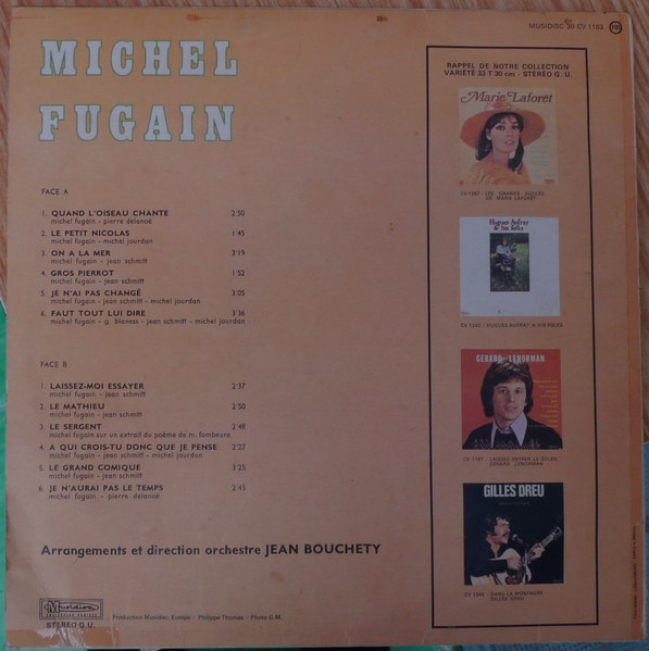 Michel Fugain - Michel Fugain [Vinyl] | Musidisc (30 CV 1163) - 2