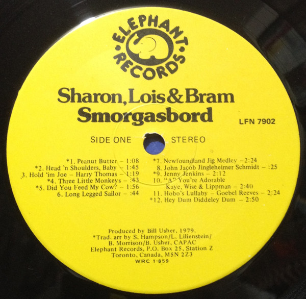 Sharon, Lois & Bram - Smorgasbord | Elephant Records (LFN-79-02) - 3