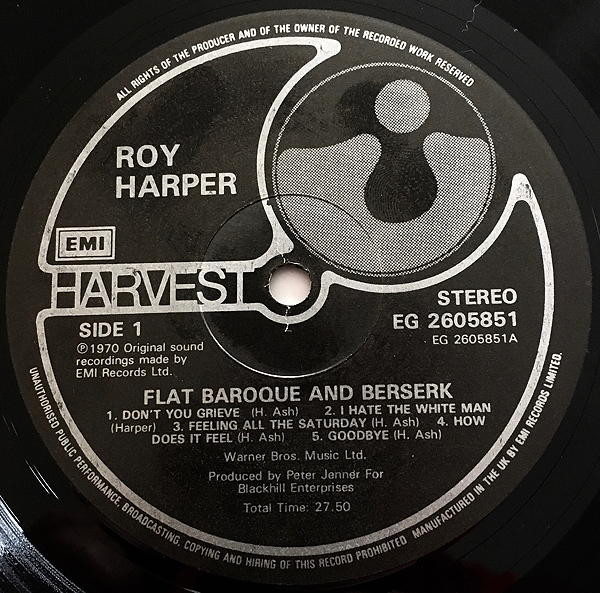 Roy Harper - Flat Baroque And Berserk | Harvest (EG 26 0585 1) - 4