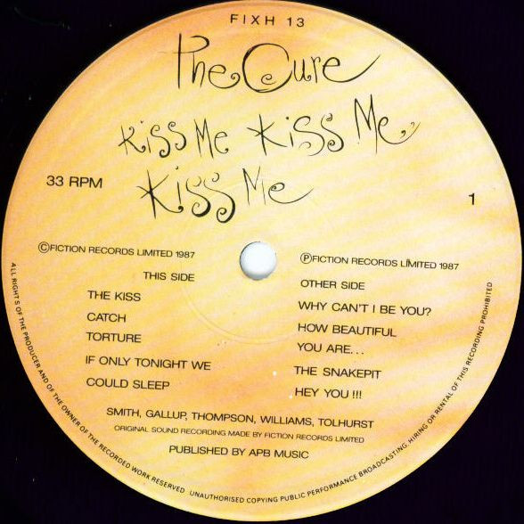 The Cure - Kiss Me Kiss Me Kiss Me | Fiction Records (FIXH 13) - 3