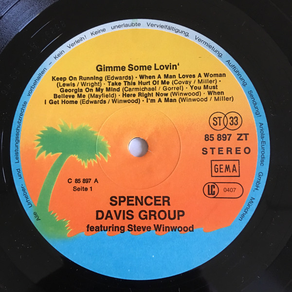 The Spencer Davis Group - Gimme Some Lovin' | Island Records (85 897 ZT) - 3 The Spencer Davis Group - Gimme Some Lovin' | Island Records (85 897 ZT) - 3