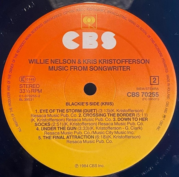 Willie Nelson & Kris Kristofferson - Music From Songwriter | CBS (CBS 70255) - 4 Willie Nelson & Kris Kristofferson - Music From Songwriter | CBS (CBS 70255) - 4