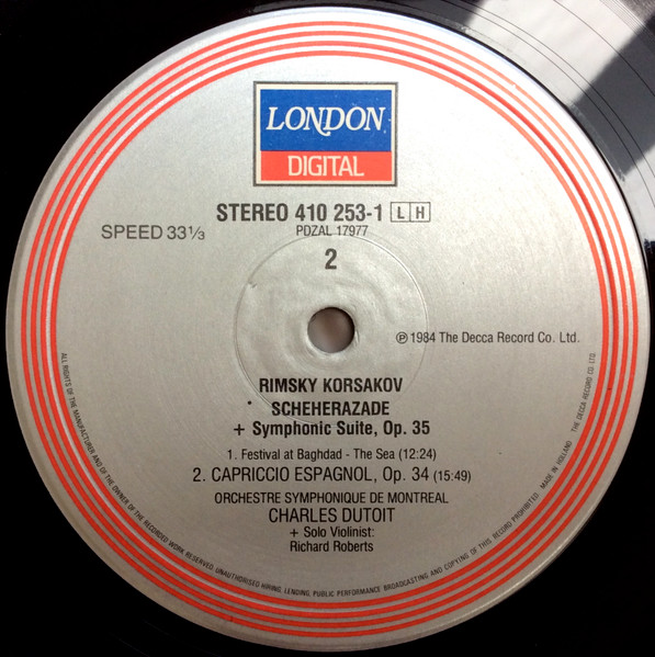 Nikolai Rimsky-Korsakov , Orchestre Symphonique De Montréal , Charles Dutoit - Scheherazade / Capriccio Espagnol | London Records (410 253-1) - 4 Nikolai Rimsky-Korsakov , Orchestre Symphonique De Montréal , Charles Dutoit - Scheherazade / Capriccio Espagnol | London Records (410 253-1) - 4