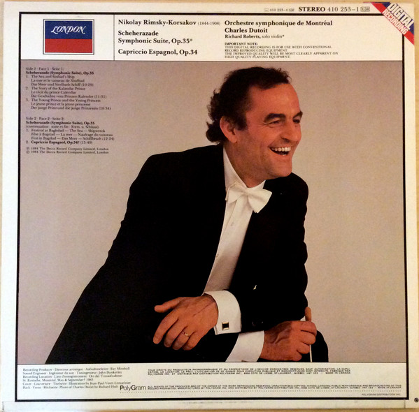 Nikolai Rimsky-Korsakov , Orchestre Symphonique De Montréal , Charles Dutoit - Scheherazade / Capriccio Espagnol | London Records (410 253-1) - 2 Nikolai Rimsky-Korsakov , Orchestre Symphonique De Montréal , Charles Dutoit - Scheherazade / Capriccio Espagnol | London Records (410 253-1) - 2