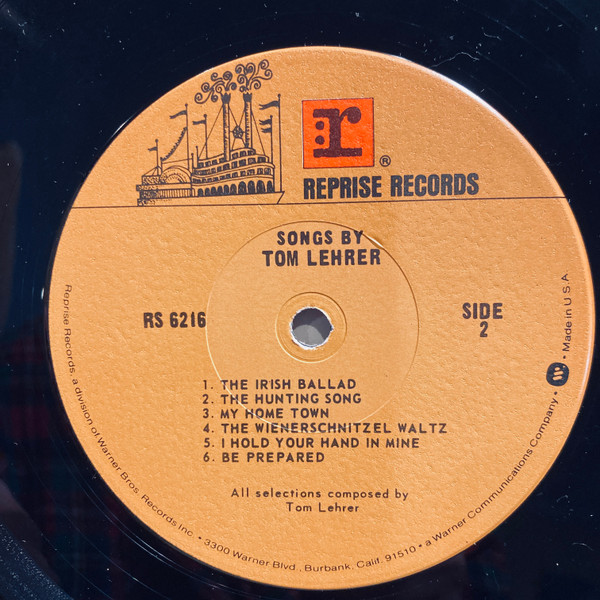 Tom Lehrer - Songs By Tom Lehrer | Reprise Records (RS-6216) - 4 Tom Lehrer - Songs By Tom Lehrer | Reprise Records (RS-6216) - 4