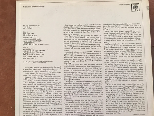 Art Tatum - Piano Starts Here [Vinyl] | Columbia (CS 9655) - 2