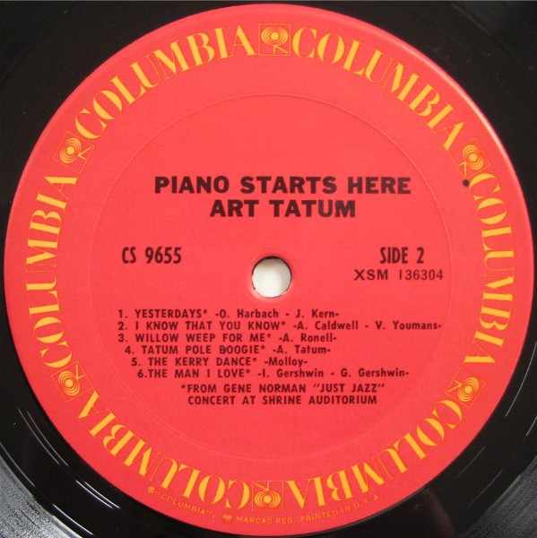 Art Tatum - Piano Starts Here [Vinyl] | Columbia (CS 9655) - 4