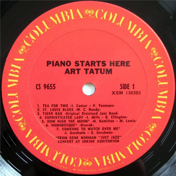 Art Tatum - Piano Starts Here [Vinyl] | Columbia (CS 9655) - 3