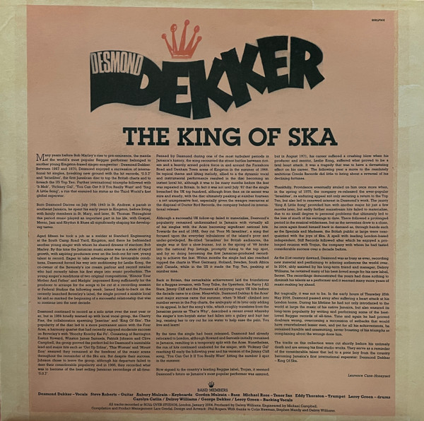 Desmond Dekker - The King Of Ska | Burning Sounds (BSRLP905) - 3 Desmond Dekker - The King Of Ska | Burning Sounds (BSRLP905) - 3