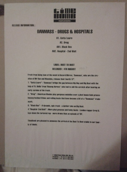 Danmass - Drugs & Hospitals | Dust 2 Dust Records (SPEC - 108) - 3
