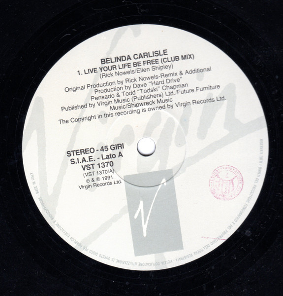 Belinda Carlisle - Live Your Life Be Free | Virgin (VST 1370) - 3