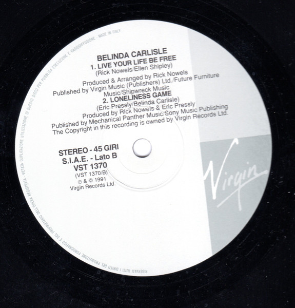 Belinda Carlisle - Live Your Life Be Free | Virgin (VST 1370) - 4