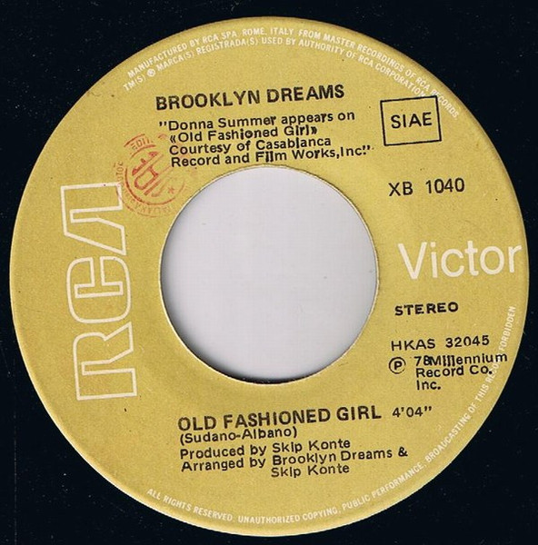 Brooklyn Dreams - Music, Harmony And Rhythm / Old Fashioned Girl | RCA (XB 1040) - 3
