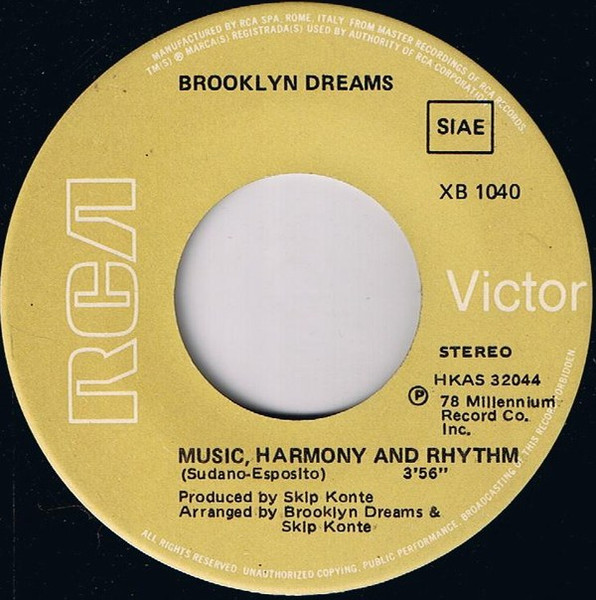 Brooklyn Dreams - Music, Harmony And Rhythm / Old Fashioned Girl | RCA (XB 1040) - 2