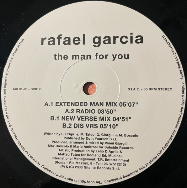 Rafael Garcia - The Man For You | Major Records (MR 31-00) - 4