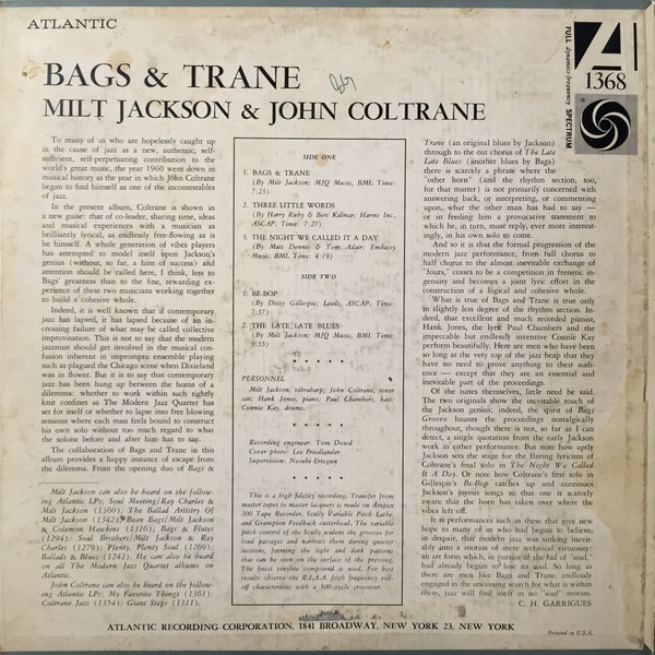 Milt Jackson & John Coltrane - Bags & Trane | Atlantic (1368) - 2 Milt Jackson & John Coltrane - Bags & Trane | Atlantic (1368) - 2