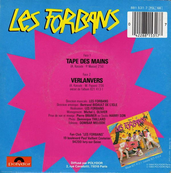Les Forbans - Tape Des Mains | Polydor (881 531-7) - 2