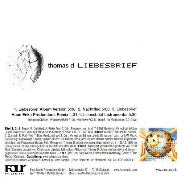 Thomas D - Liebesbrief | Four Music (FOR 668951 5) - 2 Thomas D - Liebesbrief | Four Music (FOR 668951 5) - 2