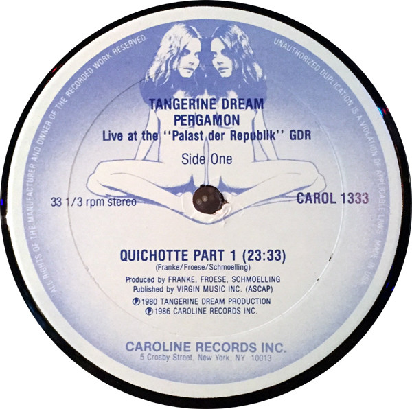 Tangerine Dream - Pergamon - Live At The »Palast Der Republik« GDR | Caroline Records (CAROL 1333) - 4