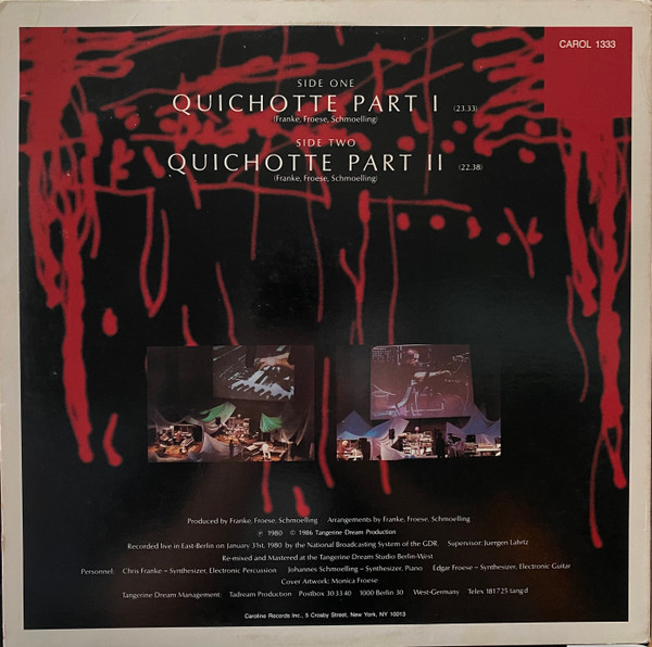 Tangerine Dream - Pergamon - Live At The »Palast Der Republik« GDR | Caroline Records (CAROL 1333) - 2