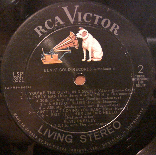 Elvis Presley - Elvis' Gold Records - Volume 4 [Vinyl] | RCA Victor (LSP-3921) - 3