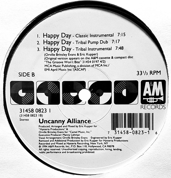 Uncanny Alliance - Happy Day | A&M Records (31458 0823 1) - main Uncanny Alliance - Happy Day | A&M Records (31458 0823 1) - main