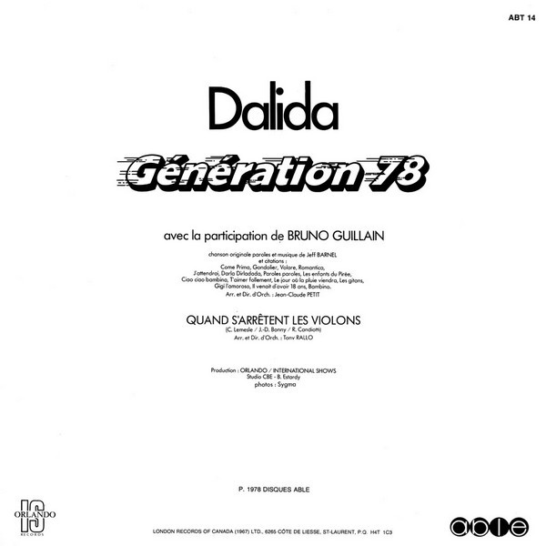 Dalida - Generation 78 | Able (ABT-14) - 2