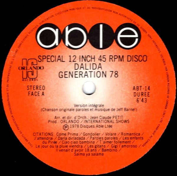 Dalida - Generation 78 | Able (ABT-14) - 3