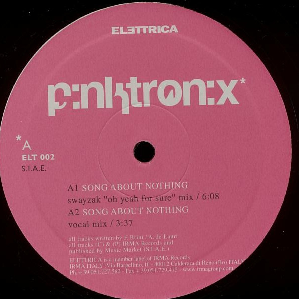 Pinktronix - Song About Nothing / Sleep Alone | Elettrica (ELT 002) - 3 Pinktronix - Song About Nothing / Sleep Alone | Elettrica (ELT 002) - 3