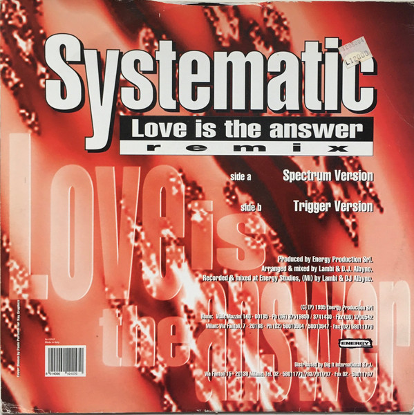 Systematic - Love Is The Answer (Remix) | X-Energy Records (Xr-12157) - 2 Systematic - Love Is The Answer (Remix) | X-Energy Records (Xr-12157) - 2
