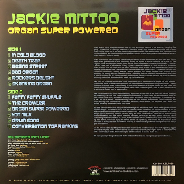 Jackie Mittoo - Organ Super Powered | Kingston Sounds (KSLP088) - 2