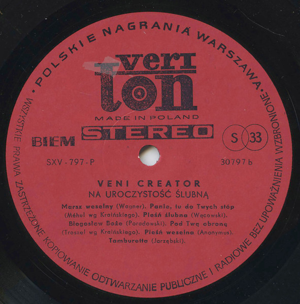 Wiesław Ochman , Marian Sawa , Klemens Kamiński - Veni Creator - Na Uroczystość Ślubną - Wedding Music | Veriton (SXV-797) - 4