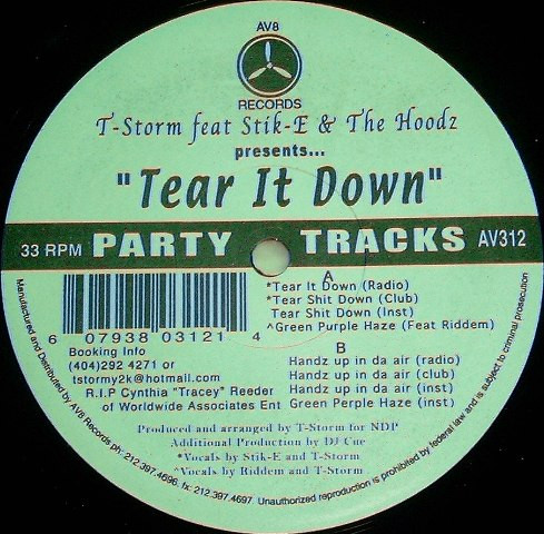 T-Storm & Stik-E & The Hoodz - Tear It Down | AV8 Records (AV312) - main