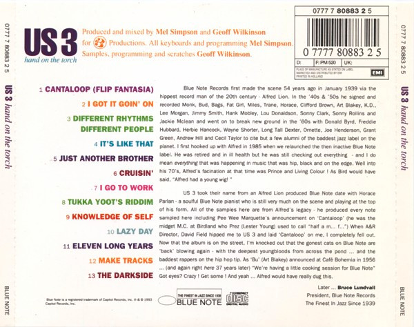 Us3 - Hand On The Torch | Blue Note (0777 7 80883 2 5) - 2 Us3 - Hand On The Torch | Blue Note (0777 7 80883 2 5) - 2