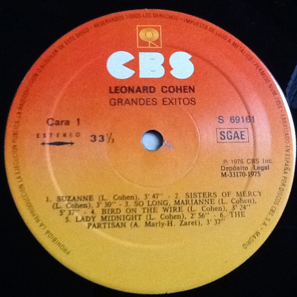 Leonard Cohen - Greatest Hits | CBS (S 69161) - 2