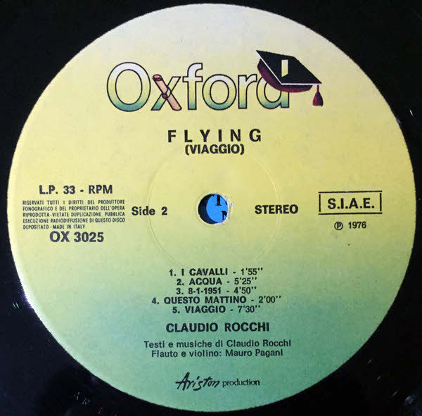 Claudio Rocchi - Flying Viaggio | Oxford (OX 3025) - 4