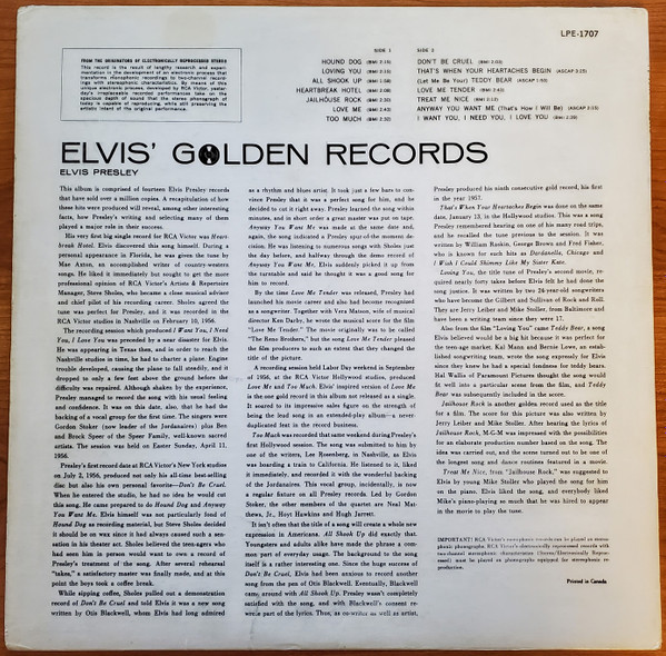 Elvis Presley - Elvis' Golden Records | RCA Victor (LPE-1707) - 2