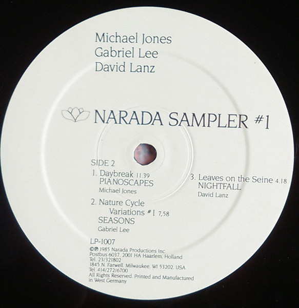 Michael Jones , Gabriel Lee , David Lanz - Narada Sampler #1 | Narada (LP-1007) - 3