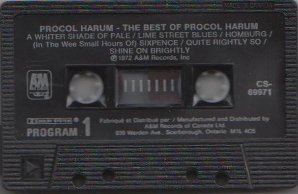 Procol Harum - The Best Of Procol Harum [Cassette] | A&M Records (CS-69971) - 4