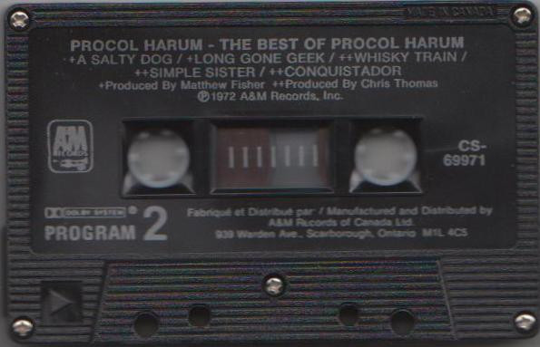 Procol Harum - The Best Of Procol Harum [Cassette] | A&M Records (CS-69971) - 3