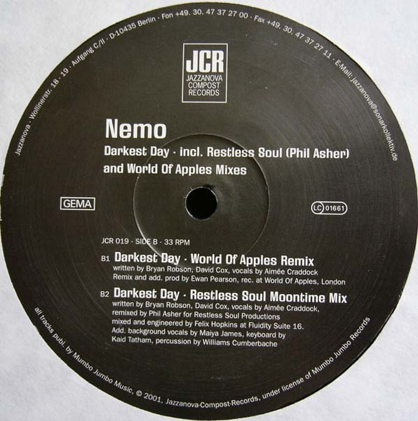 Nemo - Darkest Day | Jazzanova Compost Records (JCR) (JCR 019-1) - 4 Nemo - Darkest Day | Jazzanova Compost Records (JCR) (JCR 019-1) - 4