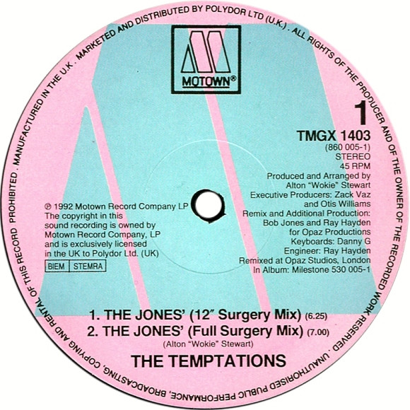 The Temptations - The Jones' - UK Remix | Motown (TMGX 1403) - 2