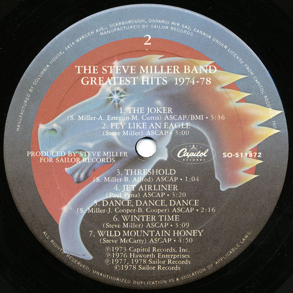 Steve Miller Band - Greatest Hits 1974-78 | Capitol Records (SO-511872) - 3