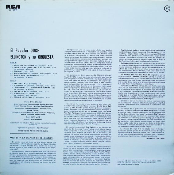 Duke Ellington And His Orchestra - El Popular Duke Ellington | RCA (NL-12811) - 2 Duke Ellington And His Orchestra - El Popular Duke Ellington | RCA (NL-12811) - 2